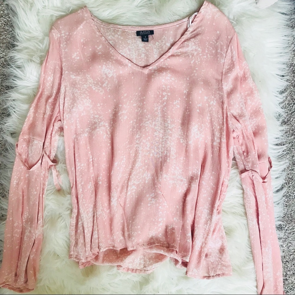 Light Pink Tie Detail Blouse